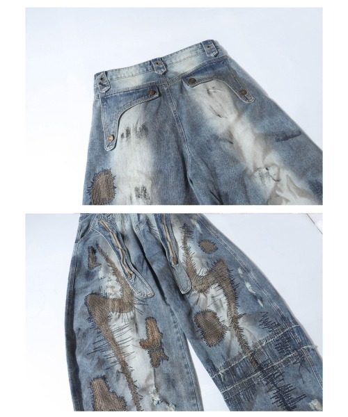mushwear（マッシュウェア） ジーンズ クラッシュパッチデニムパンツ