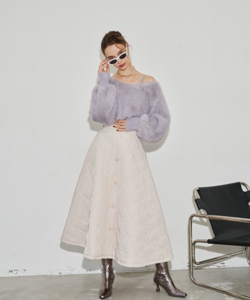 「VIOLETTA」 長袖ニット FREE チャコールグレー レディース_画像4