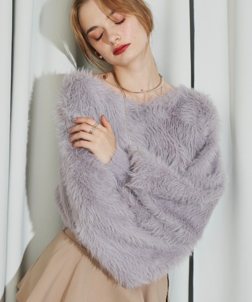 「VIOLETTA」 長袖ニット FREE チャコールグレー レディース_画像5