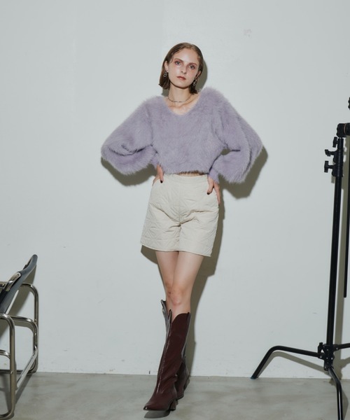 「VIOLETTA」 長袖ニット FREE チャコールグレー レディース_画像8