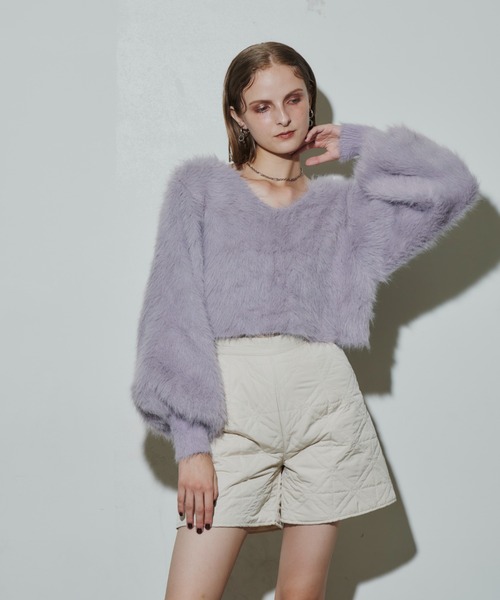 「VIOLETTA」 長袖ニット FREE チャコールグレー レディース_画像9