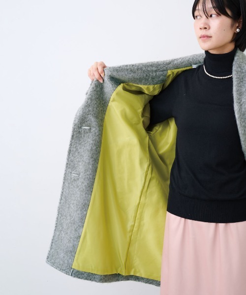 「IEDIT」 チェスターコート LL ライトグレー レディース_画像6