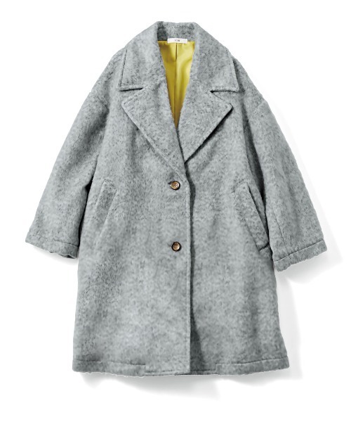 「IEDIT」 チェスターコート LL ライトグレー レディース_画像9