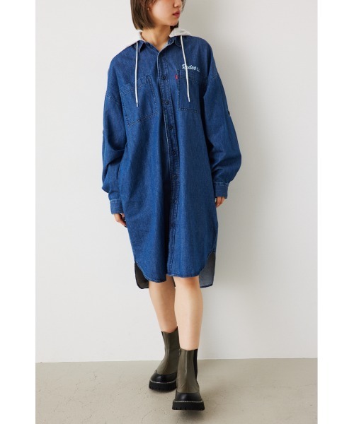 「RODEO CROWNS WIDE BOWL」 シャツワンピース FREE カーキ レディース_画像3