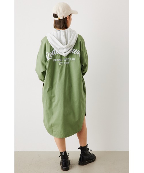 「RODEO CROWNS WIDE BOWL」 シャツワンピース FREE カーキ レディース_画像9