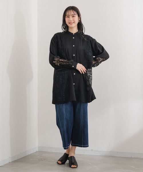 「KATHARINE ROSS」 「LHELBIE」長袖チュニック MEDIUM ブラック レディース_画像2