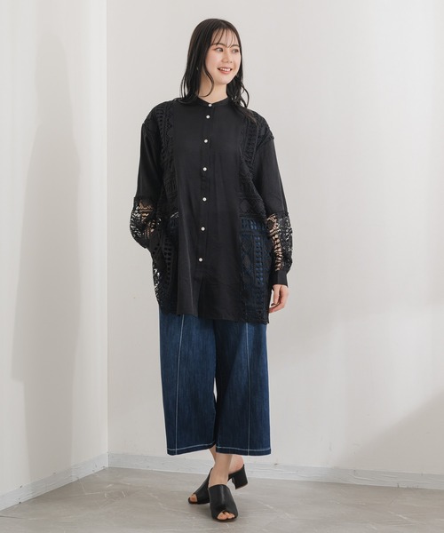 「KATHARINE ROSS」 「LHELBIE」長袖チュニック MEDIUM ブラック レディース_画像3