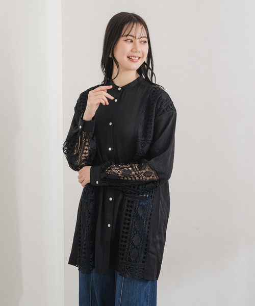 「KATHARINE ROSS」 「LHELBIE」長袖チュニック MEDIUM ブラック レディース_画像6