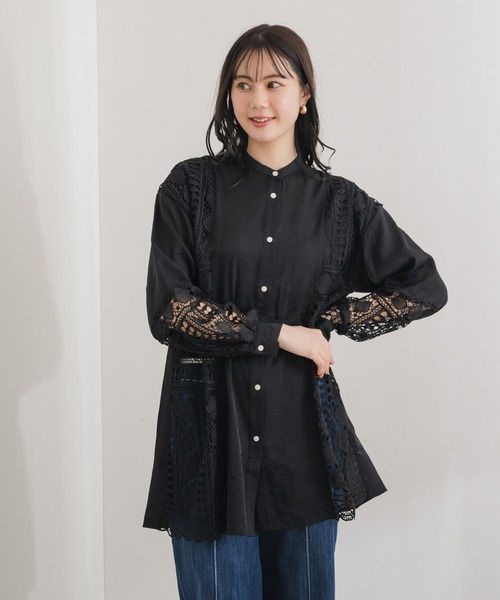 「KATHARINE ROSS」 「LHELBIE」長袖チュニック MEDIUM ブラック レディース_画像7