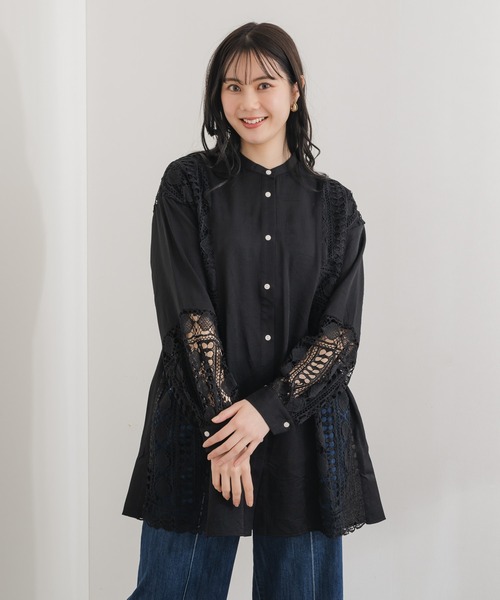 「KATHARINE ROSS」 「LHELBIE」長袖チュニック MEDIUM ブラック レディース_画像8