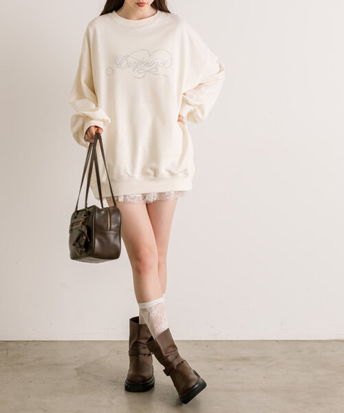 「OLIVE des OLIVE」 スウェットカットソー FREE チャコールグレー レディース_画像5