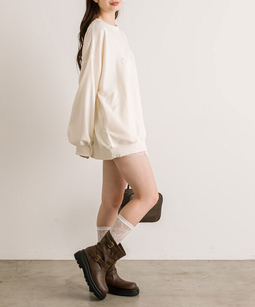 「OLIVE des OLIVE」 スウェットカットソー FREE チャコールグレー レディース_画像6