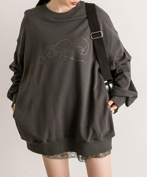 「OLIVE des OLIVE」 スウェットカットソー FREE チャコールグレー レディース_画像9