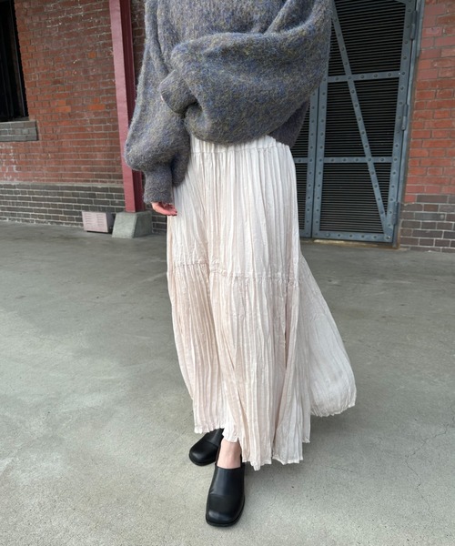 「hinari」 プリーツスカート SMALL ブラウン レディース_画像8