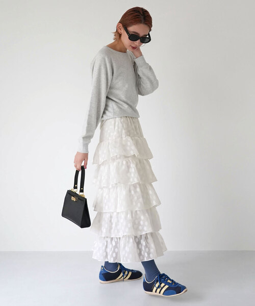 「SLOBE citron.」 フリルスカート FREE ホワイト レディース_画像4