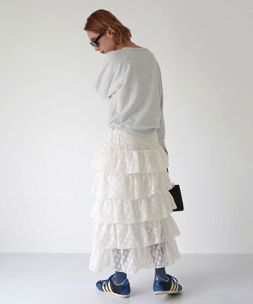 「SLOBE citron.」 フリルスカート FREE ホワイト レディース_画像7