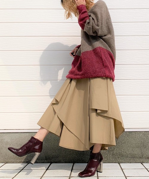 「Q」 長袖ニット MEDIUM ダークブラウン レディース_画像3