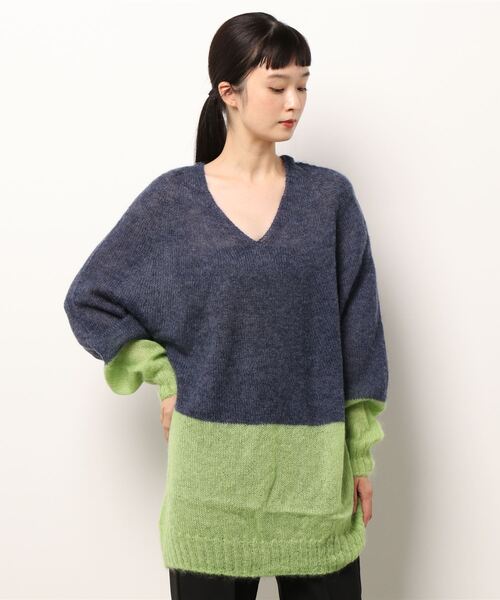 「Q」 長袖ニット MEDIUM ダークブラウン レディース_画像6