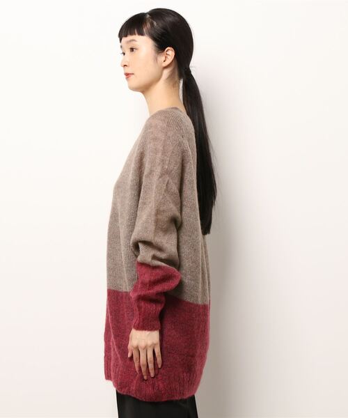 「Q」 長袖ニット MEDIUM ダークブラウン レディース_画像7