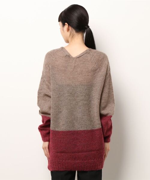 「Q」 長袖ニット MEDIUM ダークブラウン レディース_画像8