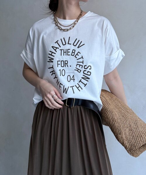DouDou（ドゥドゥ） tシャツ 半袖 サークルロゴTEE レディース