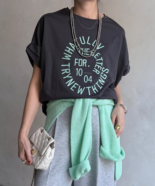 DouDou（ドゥドゥ） tシャツ 半袖 サークルロゴTEE レディース