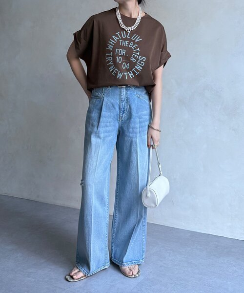 DouDou（ドゥドゥ） tシャツ 半袖 サークルロゴTEE レディース