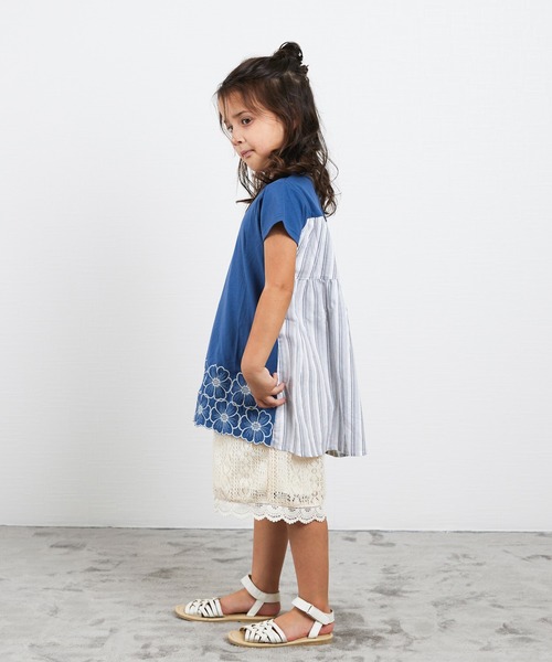 「la poche biscuit」 「KIDS」半袖カットソー 130 ネイビー キッズ_画像3