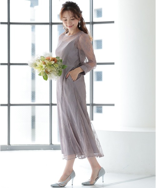 「PREFERIR」 長袖ワンピース LARGE モカ レディース_画像5