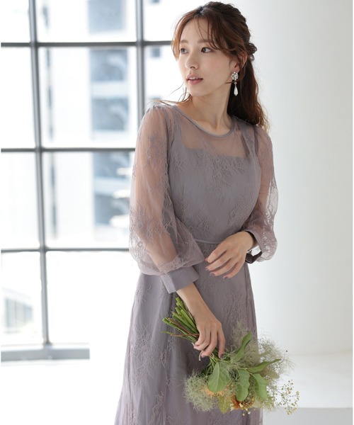 「PREFERIR」 長袖ワンピース LARGE モカ レディース_画像8