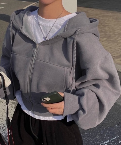 「FREE STYLISTS」 「dm.peach」ジップアップパーカー FREE オフホワイト レディース_画像5