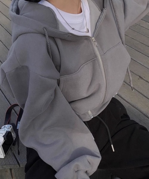 「FREE STYLISTS」 「dm.peach」ジップアップパーカー FREE オフホワイト レディース_画像7