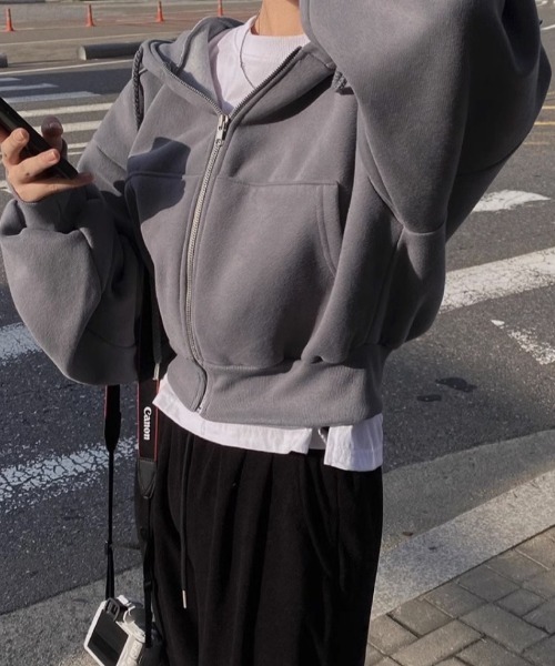 「FREE STYLISTS」 「dm.peach」ジップアップパーカー FREE オフホワイト レディース_画像9