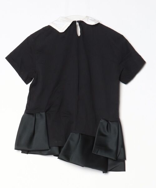 「N21 numero ventuno」 フリル半袖カットソー 36 ブラック レディース_画像2