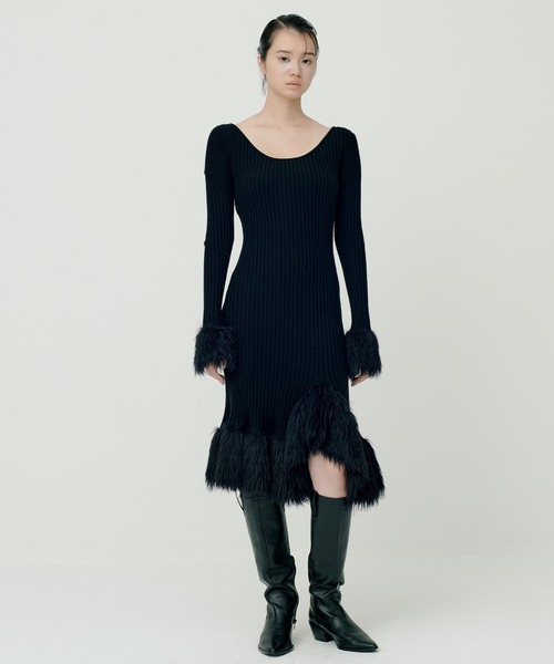 「SORIN」 ニットワンピース 38 グレー レディース_画像2