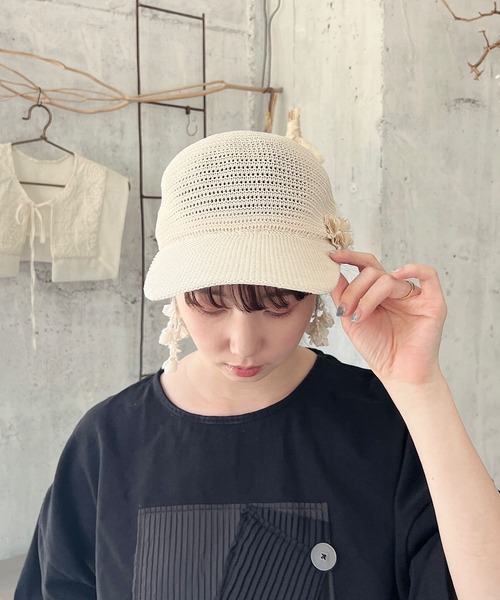 「m.soeur」 キャップ FREE ホワイト レディース_画像4