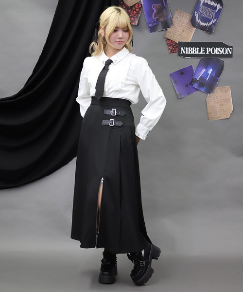 NIBBLE POISON（ニブルポイズン） ロング スカート ファスナーデザイン