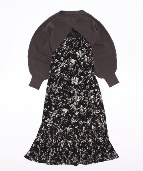 「mysty woman」 コンビワンピース FREE アイボリー レディース_画像2