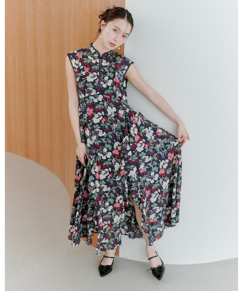 KEITA MARUYAMA リネン ボタニカル柄 ロングワンピース 日本製 2 LILY BROWN（リリーブラウン） ワンピース 「LILY BROWN×KEITA