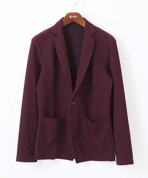 「MK MICHEL KLEIN HOMME 」 テーラードジャケット 48 ボルドー メンズ_画像2