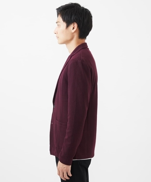 「MK MICHEL KLEIN HOMME 」 テーラードジャケット 48 ボルドー メンズ_画像4