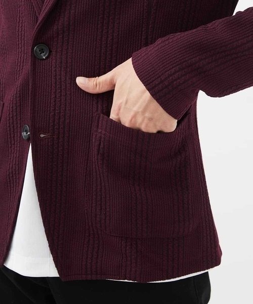 「MK MICHEL KLEIN HOMME 」 テーラードジャケット 48 ボルドー メンズ_画像8