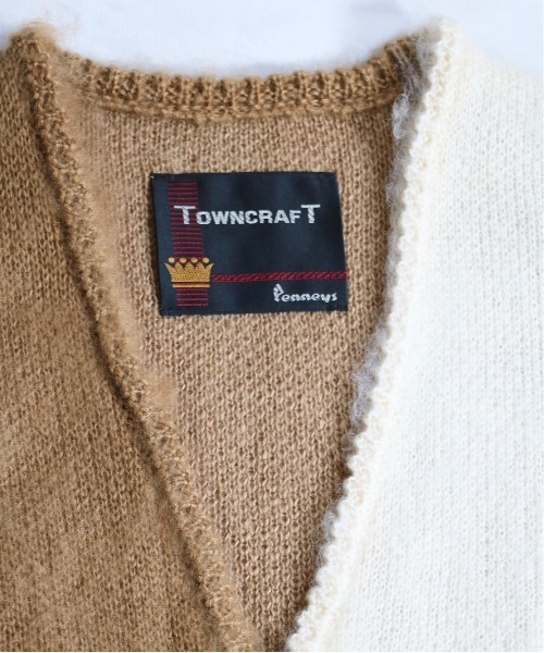 「TOWNCRAFT」 ニットカーディガン SMALL ブラウン メンズ_画像6