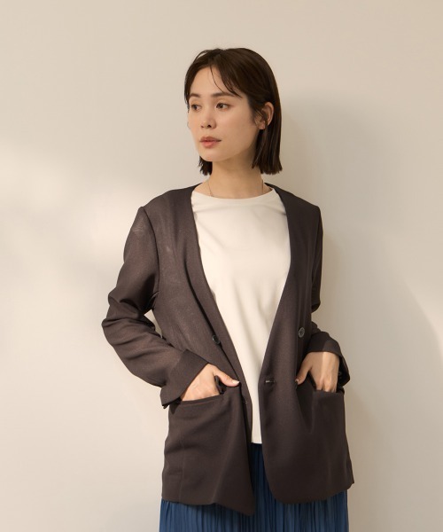 ketty（ケティ） ジャケット ノーカラージャケット グリッディメッシュ
