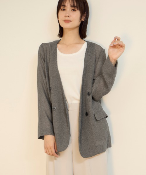 ketty（ケティ） ジャケット ノーカラージャケット グリッディメッシュ