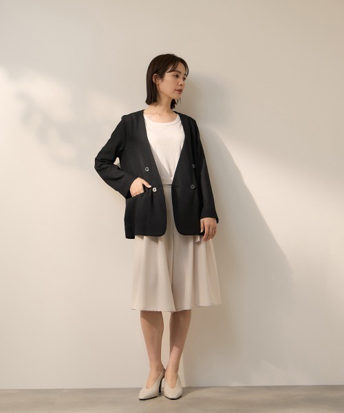 ketty（ケティ） ジャケット ノーカラージャケット グリッディメッシュ