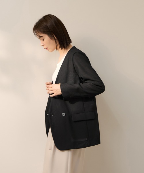 ketty（ケティ） ジャケット ノーカラージャケット グリッディメッシュ