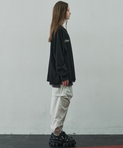 「AIVER」 長袖Tシャツ MEDIUM チャコールグレー メンズ_画像5