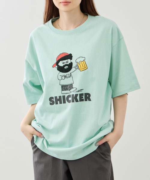 韓国　お土産　ロゴ刺繍 クルーネックTシャツ ホワイト tシャツ オジーサガラ刺繍 クルーネック 半袖Tシャツ メンズ