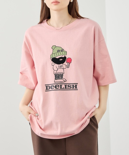 PREGA ピンクトップス 半袖Tシャツ ロゴ入り PREGA ピンクトップス 半袖Tシャツ ロゴ入り - メルカリ